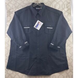 Blauer 8906 Mens Dark Navy Long Sleeve Rayon Blend SuperShirt Uniform 20.5 37